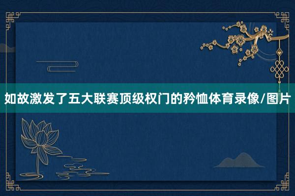 如故激发了五大联赛顶级权门的矜恤体育录像/图片