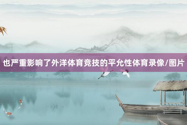 也严重影响了外洋体育竞技的平允性体育录像/图片