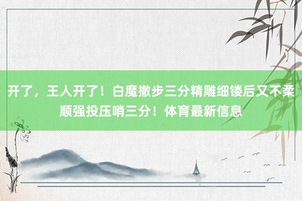 开了，王人开了！白魔撤步三分精雕细镂后又不柔顺强投压哨三分！体育最新信息
