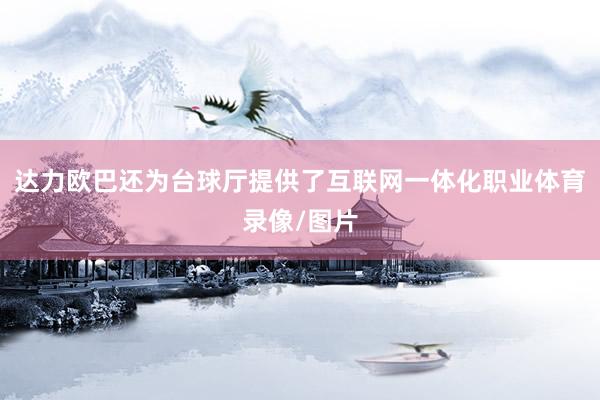 达力欧巴还为台球厅提供了互联网一体化职业体育录像/图片