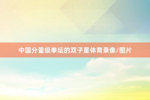 中国分量级拳坛的双子星体育录像/图片