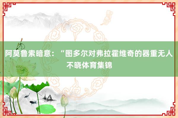 阿莫鲁索暗意：“图多尔对弗拉霍维奇的器重无人不晓体育集锦