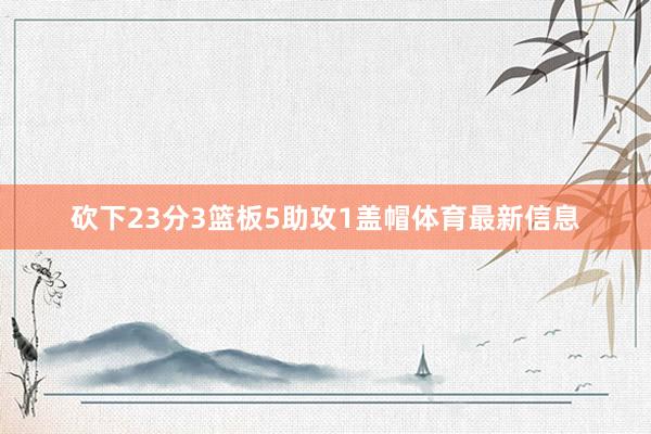 砍下23分3篮板5助攻1盖帽体育最新信息