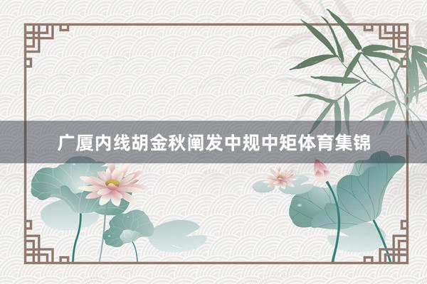 广厦内线胡金秋阐发中规中矩体育集锦