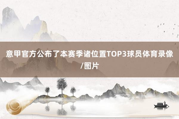 意甲官方公布了本赛季诸位置TOP3球员体育录像/图片