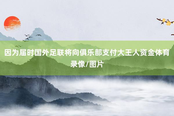 因为届时国外足联将向俱乐部支付大王人资金体育录像/图片