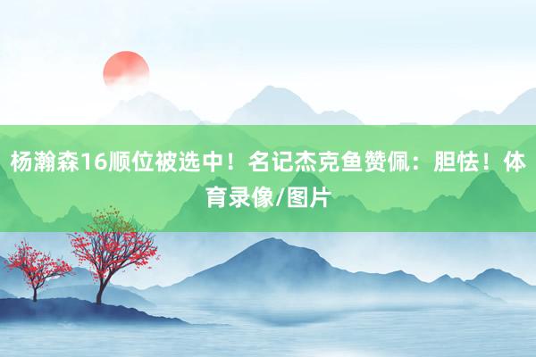 杨瀚森16顺位被选中！名记杰克鱼赞佩：胆怯！体育录像/图片