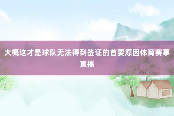 大概这才是球队无法得到签证的首要原因体育赛事直播
