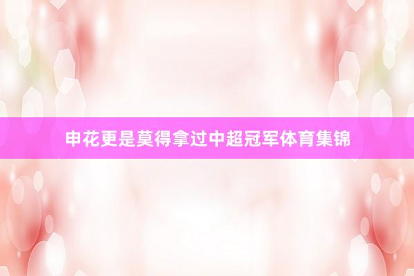 申花更是莫得拿过中超冠军体育集锦