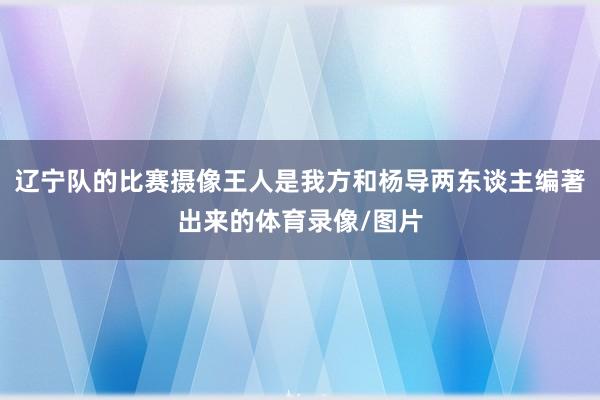 辽宁队的比赛摄像王人是我方和杨导两东谈主编著出来的体育录像/图片