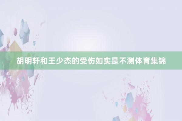 胡明轩和王少杰的受伤如实是不测体育集锦