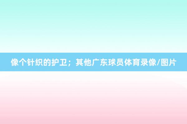 像个针织的护卫；其他广东球员体育录像/图片