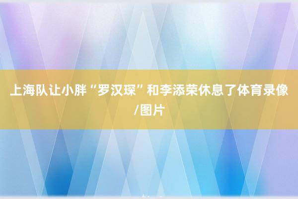 上海队让小胖“罗汉琛”和李添荣休息了体育录像/图片
