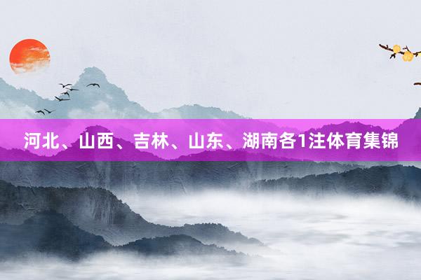 河北、山西、吉林、山东、湖南各1注体育集锦