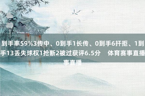到手率59%3传中、0到手1长传、0到手6扞拒、1到手13丢失球权1抢断2被过获评6.5分    体育赛事直播