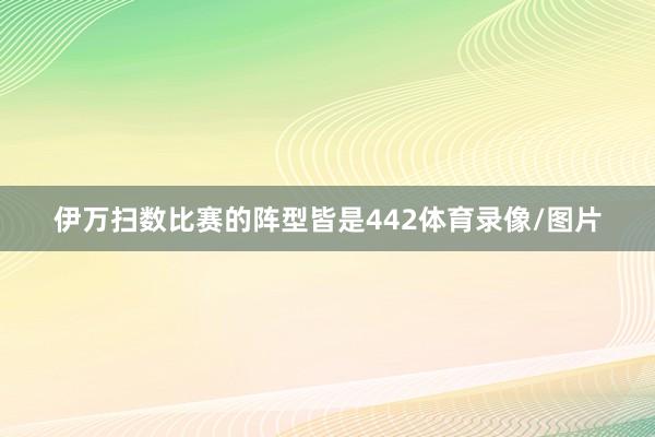 伊万扫数比赛的阵型皆是442体育录像/图片