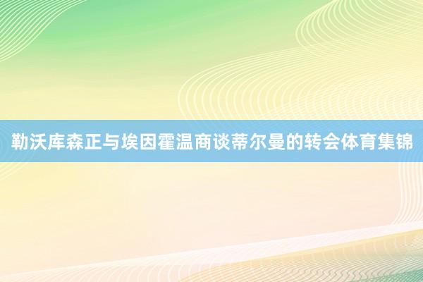 勒沃库森正与埃因霍温商谈蒂尔曼的转会体育集锦